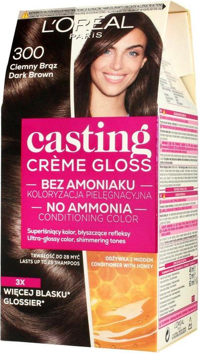 L'Oréal Paris Creme Gloss Color kremas Nr.300 Dark Brown (300 Dark Brown)