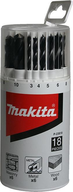 Produktbild Makita P-23818 Bohrer-Set 18-teilig (3, 4, 5, 6, 8, 10 mm)
