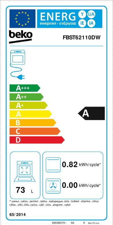 Energie-Label Beko FBST62110DW