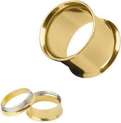 Image du produit Hermex 8mm Plug Oreille Expander Piercing DOUBLE FLARED TUBE Titanium - Doré (Titane)