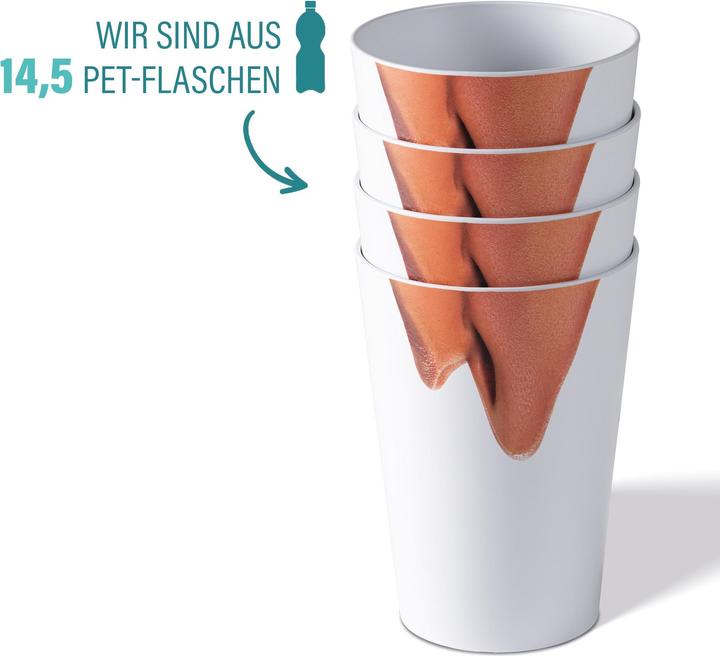 Produktbild Awave 4tlg. Festival Becher-Set, 400 ml, rPET, mit Eichstrich und Abstandshalter, Nasenmotiv (0.40 l, 4 x)