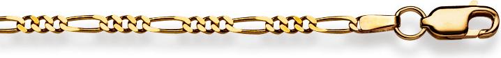 Natsumi Schmuck Halskette Gelbgold 18K/750 Figaro 2.3mm (750/18 K Gelbgold, 40 cm)