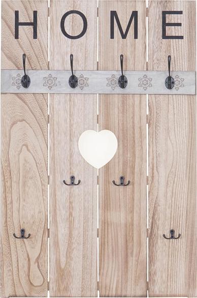 Image du produit Mendler Portemanteau mural Home, Shabby Look Vintage, 8 crochets 91x60cm - marron naturel