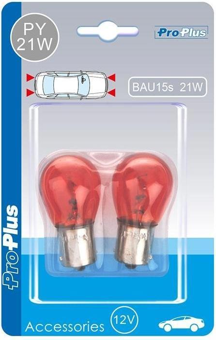 Image du produit ProPlus Ampoule auto 12V 21W BAU15s orange 2 pièces sous blister