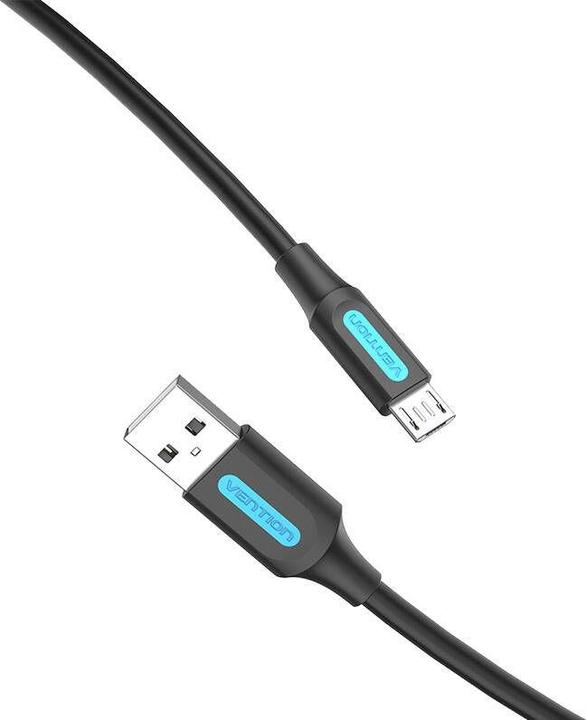Actual product image Vention USB 2.0 A to Micro-B 3A cable 0.25m COLBC black (0.25 m, USB 2.0)