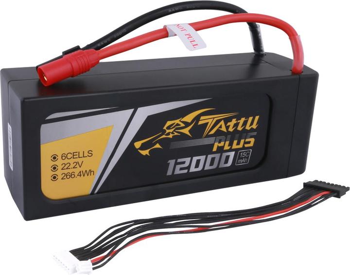 Actual product image Tattu Accumulator Plus 12000mAh 22.2V 15C 6S1P (22.20 V, 12000 mAh)