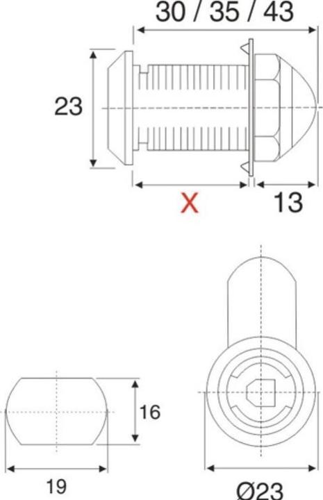 Actual product image BMB Lever lock system 600 keyed alike up to 17 mm incl. inner cylinder