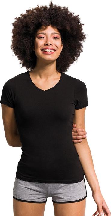 Immagine prodotto Skinni Fit T-shirt Feel Good elasticizzata con scollo a V e maniche corte (L)