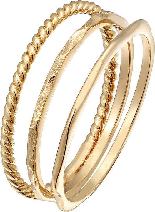 Produktbild Elli PREMIUM Ring Stapelringe Stacking Bandring 3er Set 375 Gelbgold (54, 375/9 K Gold)