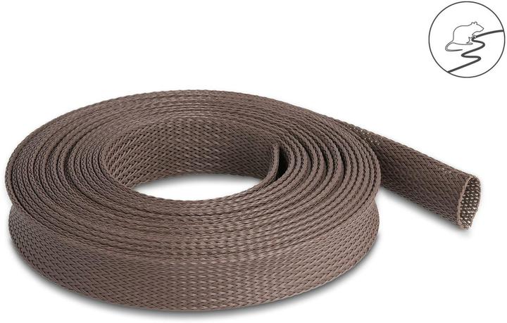 Produktbild Delock Geflechtschlauch nagerfest, 5 m x 25 mm Braun (Kabelschlauch, 500 cm)