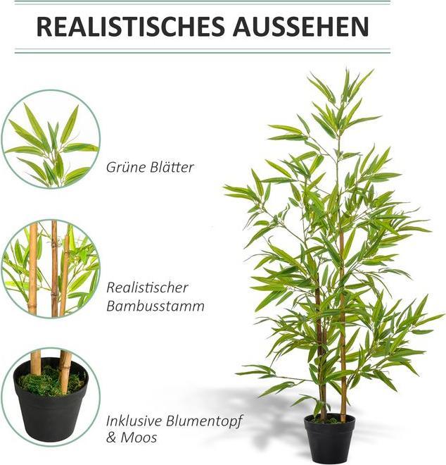 Image du produit Swisshandel24 Bambou artificiel Plante artificielle Décoration Arbre artificiel Décoration d'arbre 120cm (120 cm)