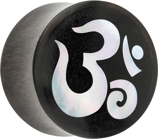 Produktbild Star Piercing Flared Plug aus Sonoholz mit Perlmutt-Einsatz Ohm (Organisch, ohne Messing, Mineralisch)