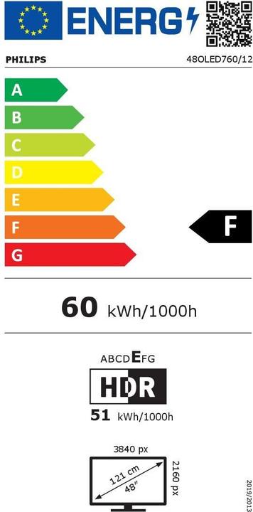 Energie-Label Philips 48OLED760/12 (48", OLED760, OLED, 4K, 2025)