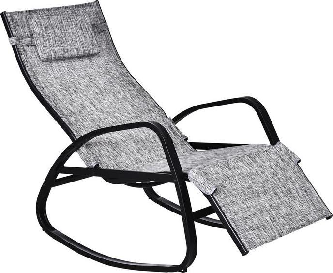 Produktbild Outsunny Schaukelliege Gartenliege mit verstellbarer Rückenlehne und Kopfkissen (94 cm)