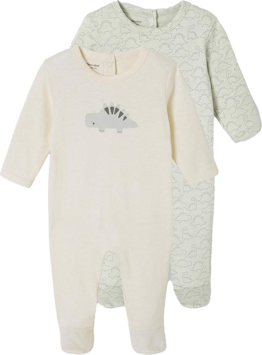 Produktbild Vertbaudet Bio-Kollektion: 2er-Pack Baby Strampler mit Dinos (56)