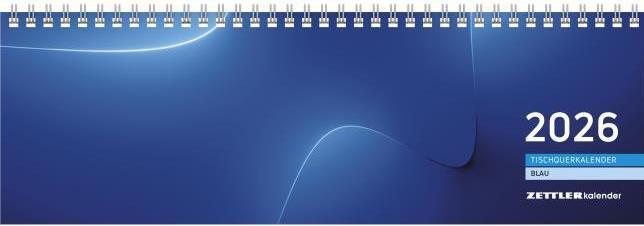 Produktbild Neumann Tischquerkalender blau 2026 - 32x10,5 cm - 1 Woche auf 2 Seiten - Bürokalender mit Monatsübe
