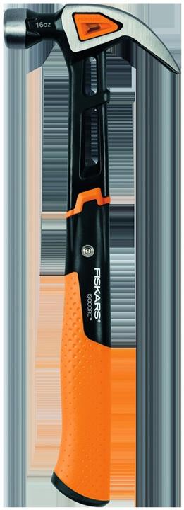 Produktbild Fiskars Universalhammer IsoCore M mit gebogener Klaue, Länge: 34 cm, Gewicht: 884 g, Schwarz/Orange (884 g)