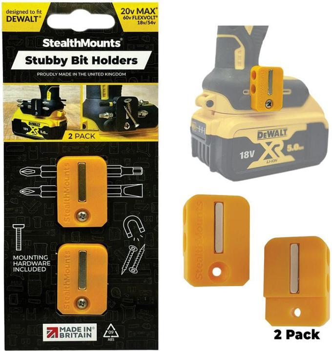 StealthMounts BH-DW-S-YLW-2 Gelber Stubby-Bithalter für Dewalt (2er Pack)