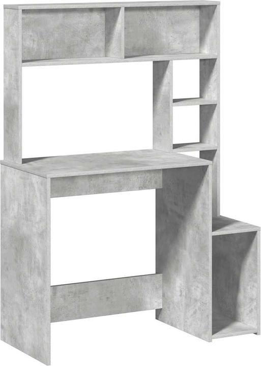 Produktbild VidaXL Schreibtisch mit Regal Betongrau 100x45x140 cm Holzwerkstoff Bürotisch (100 x 45 x 140 cm)