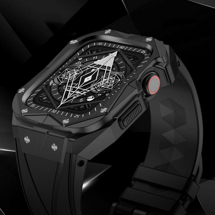 Immagine prodotto Kingxbar CYF140 Custodia rugged 2in1 per Apple Watch SE 6, 5, 4 (44 mm) in acciaio inossidabile con (44 mm, TPU, Nerūdijantis plienas)