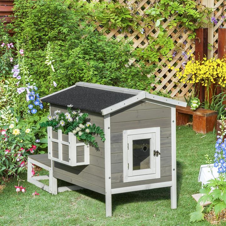 Produktbild PawHut Katzenhaus mit Terrasse und Balkon (Katze)