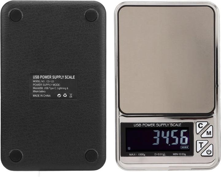 Actual product image Swissdetector Portable electric scale USB rechargeable - 0,01 X 1000g