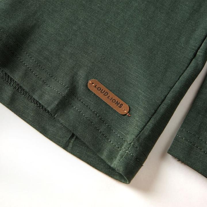 Immagine prodotto VidaXL Camicia a maniche lunghe da bambino verde scuro 128,Materiale: 100 (128)