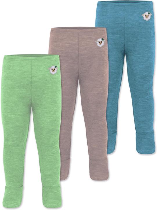 Immagine prodotto Normani Confezione da 3 pantaloni baby merino con piedini - 9543 (80)