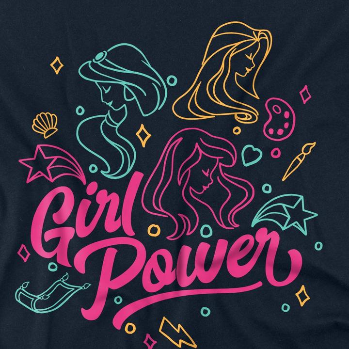 Immagine prodotto Disney Princess Girl Power Maglietta Jasmine Rapunzel Ariel Disegno a Tratto Adulto Unisex (L)