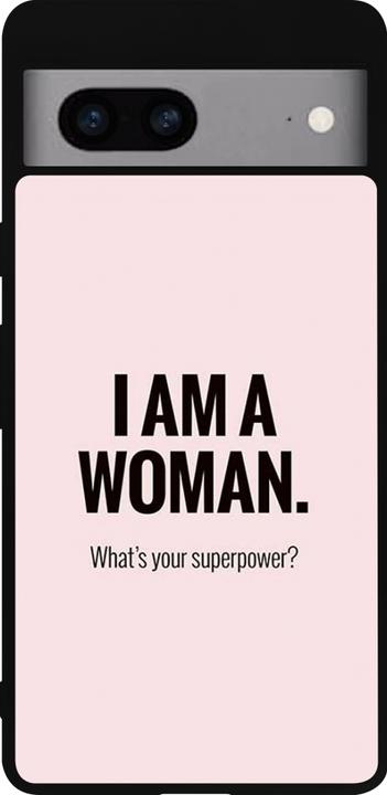 Actual product image PhoneLook Coque Silicone rigide noir I am a woman (Google Pixel 7a)