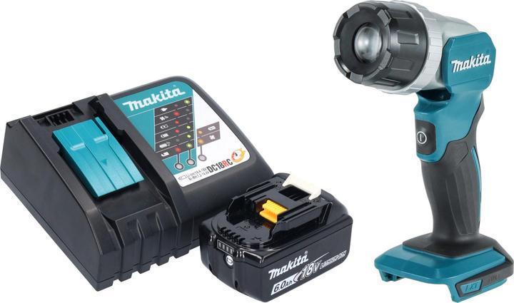 Produktbild Makita DML 808 RG1 Akku Handstrahler 14,4 / 18 V 190 lm LED + 1x Akku 6,0 Ah + Ladegerät (190 lm)