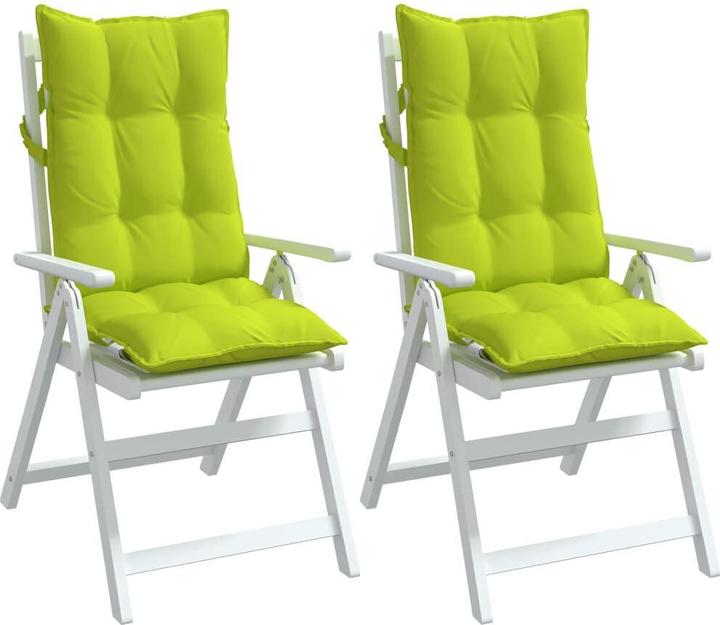 Image du produit VidaXL Coussins de chaise à haut dossier 2 pcs. Tissu Oxford vert fluo (120 x 50 x 7 cm)