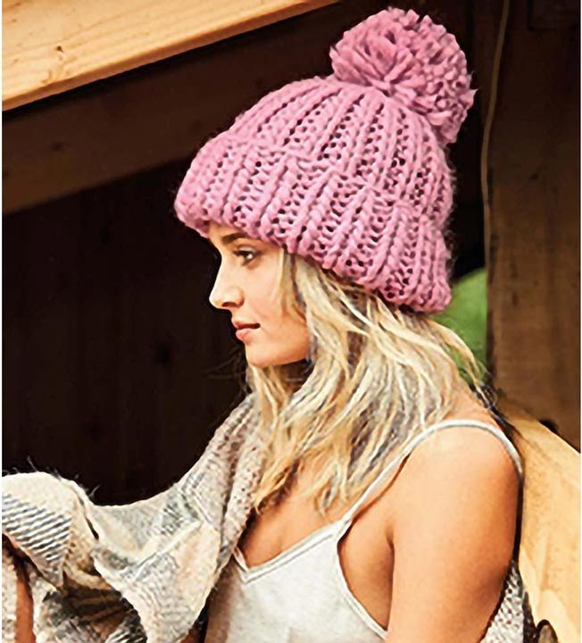 Actual product image Beechfield Oversized knitted hat with bobble (One size)