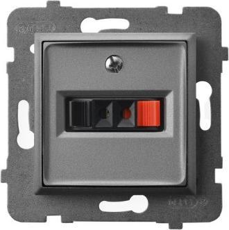 Ospel ARIA single loudspeaker socket grey matt GG-1U