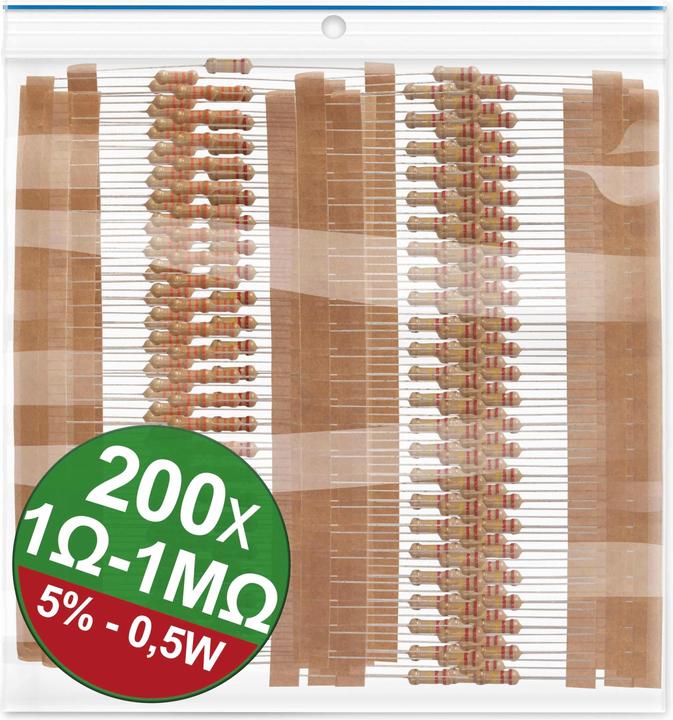 Quadrios 22P104 Kohleschicht-Widerstand Sortiment axial bedrahtet 0.5 W 5 % 1 Set