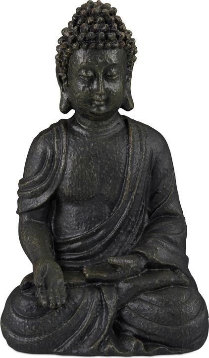 Actual product image Relaxdays Sitting Buddha Figurine, 30 cm (16.5 x 23 x 13.5 cm)