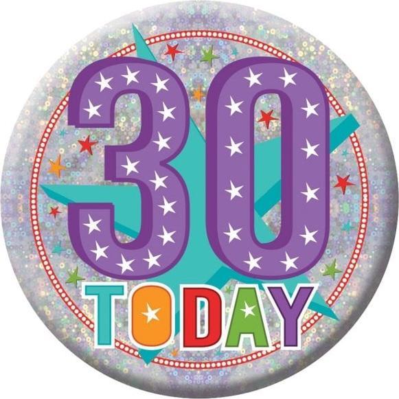 Actual product image Amscan 30 Today Holographic badge