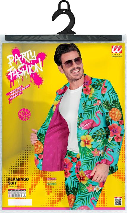 Produktbild Widmann Party Fashion Anzug mit Neon Flamingo Muster Jackett & Hose (M)