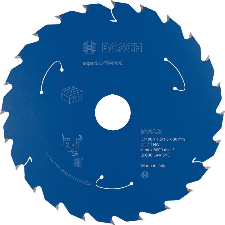 Bosch Professional Zubehör Cirkelzaagblad Expert voor hout, 190 x 1,5/1 x 30, 24 tanden