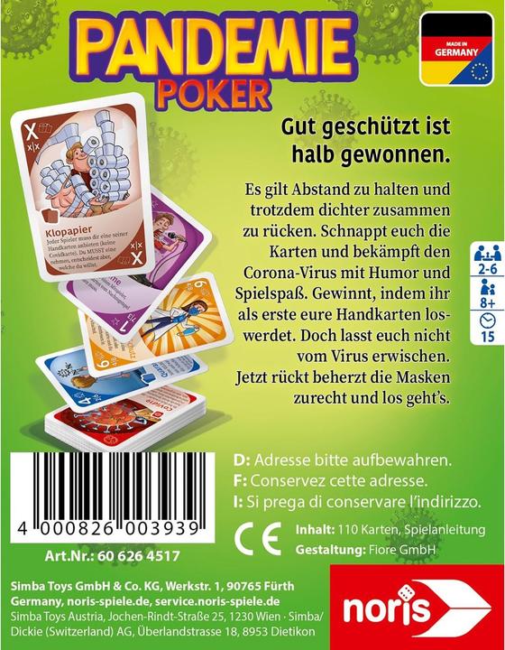 Actual product image Noris Pandemic Poker (German)