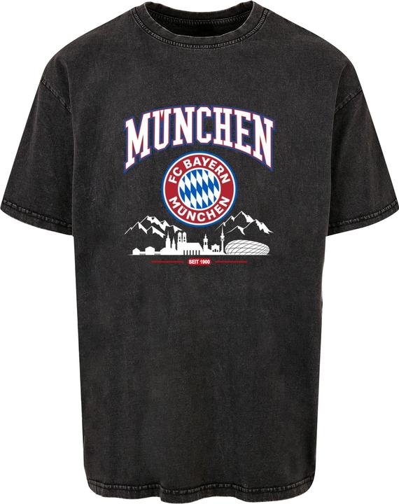FC Bayern München FC Bayern Skyline for grey Acid Washed Heavy Oversize Tee - 115437