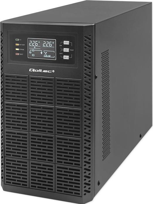 Produktbild Qoltec ZASILACZ AWARYJNY UPS 3KVA | 3000W | POWER FACTOR 1.0 | LCD | EPO | USB | ON-LINE (3 VA, 3000 W, Online-Doppelwandler USV)
