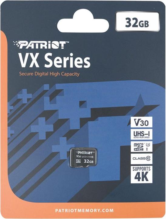 Produktbild Patriot SD Card 32GB VX Series MicroSDHC V30 PS1679 (32 GB, microSDHC, U3, UHS-I)