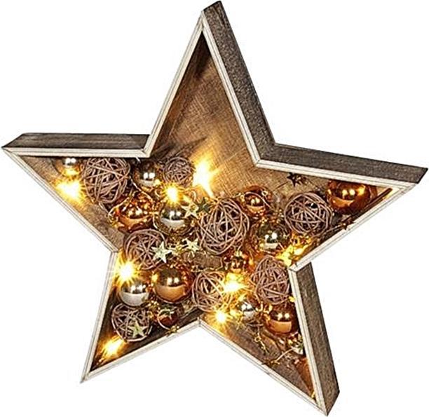 GuGus Wooden star "Christmas" with 7 LEDs incl. timer function
