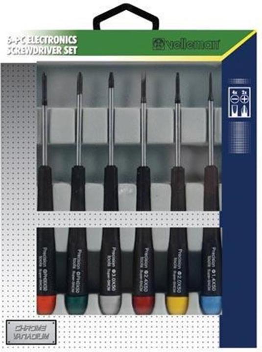 Velleman Set di cacciaviti di precisione (Viti con testa a intaglio, Fessura croce Phillipps (PH))