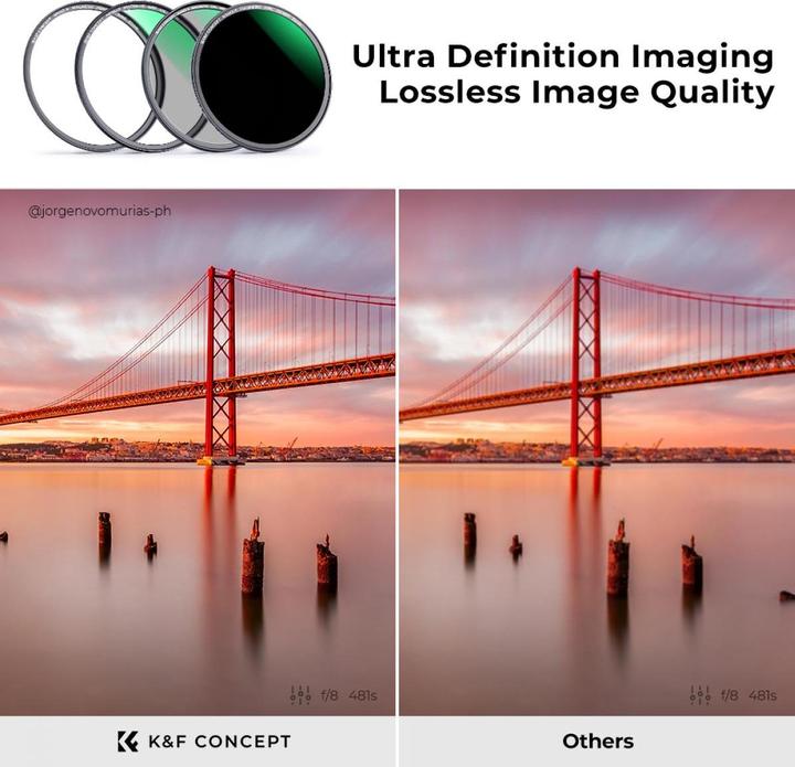 Produktbild K&F Concept Concept Magnetic Lensfilter-Kit CPL-ND-UV 55 mm (ND- / Graufilter, UV-Filter)
