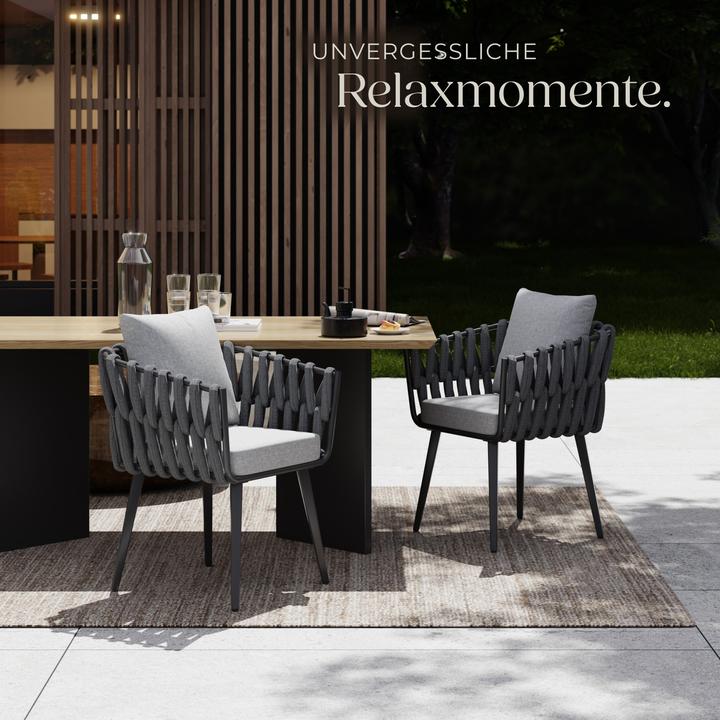 Produktbild tectake Stuhl Lugano im Rope-Design mit Aluminiumgestell