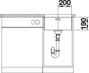 Produktbild Blanco Andano 400-U (Unterbauspüle, 44 cm, 44 cm)