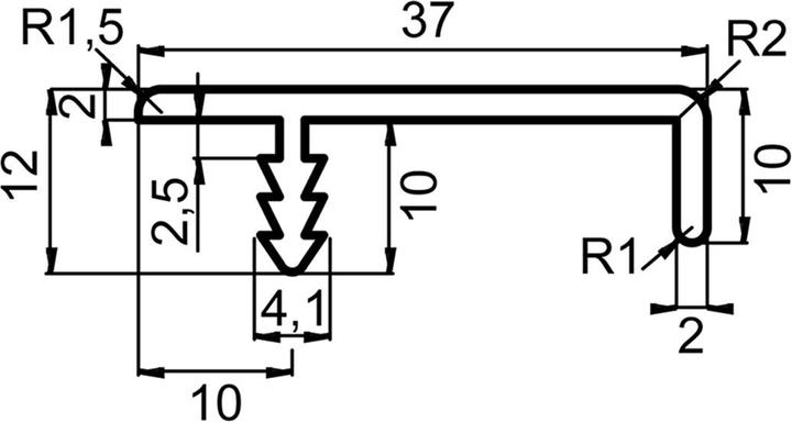 Produktbild Werkstarck Griffleistenprofile mit Profiltiefe 37 mm
