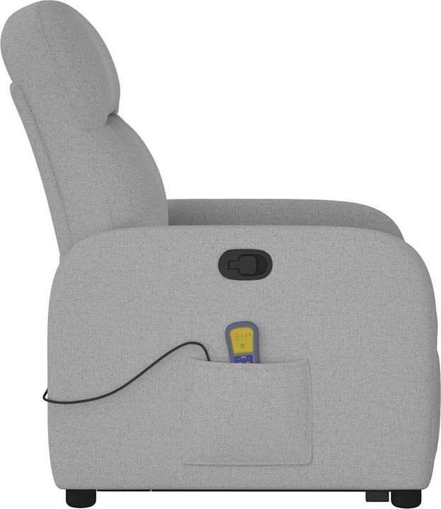 Immagine prodotto VidaXL Poltrona massaggiante con ausilio per la risalita in piedi in tessuto grigio Cloud